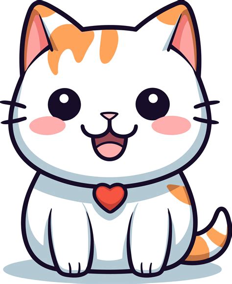 kawaii cute happy cat  clipart  png