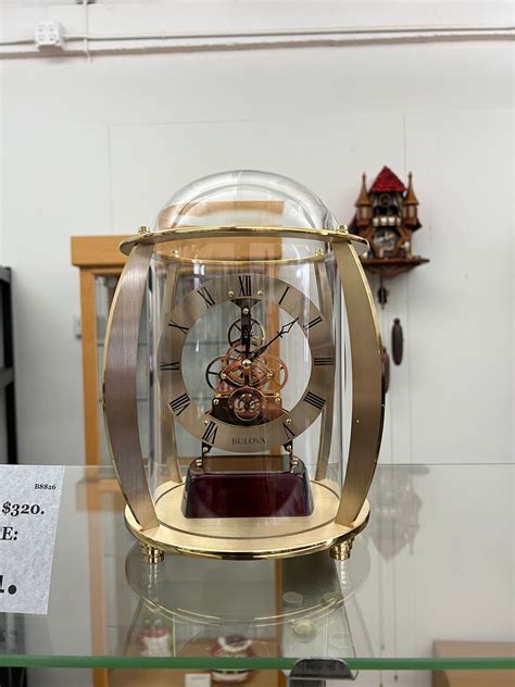 Bulova Victoria Brass Skeleton Mantle Clock Mcguiresclocks