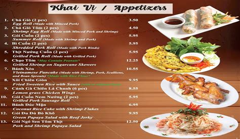 Vietnamese Pho Menu