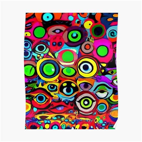 Póster Bolas de ojos abstractas de colores brillantes Bola de