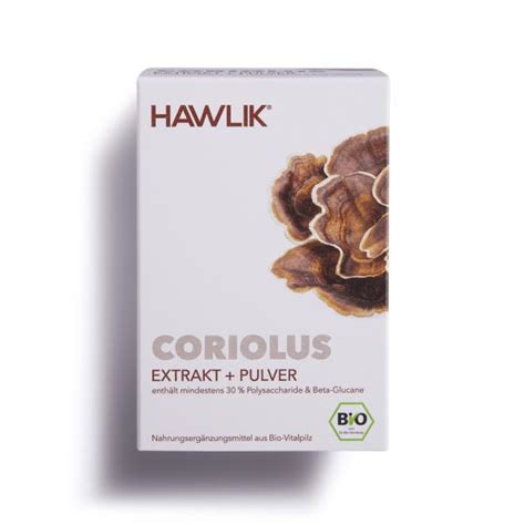 Original Hawlik Coriolus Bio Extrakt plus Pulver Kapseln 120 Stück