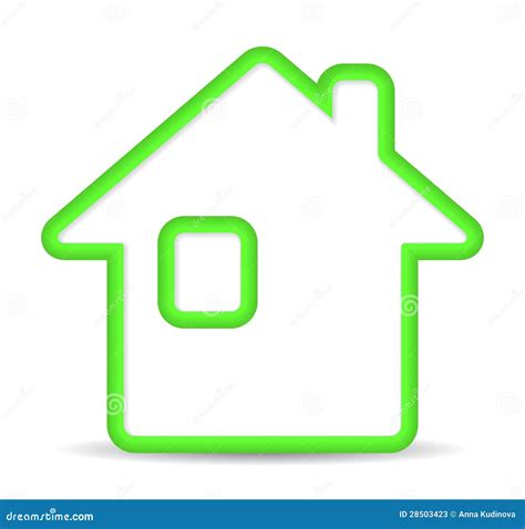 Green Home Icon On White Background Stock Photos Image 28503423