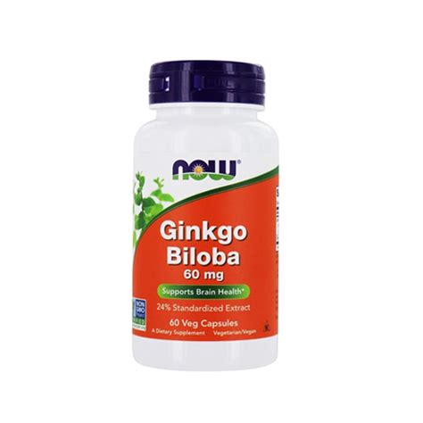 Ginkgo Biloba 60mg 60 Cápsulas Vegetais Now Ervanária Maringá Suplementos Naturais