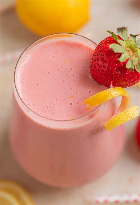 5 Minute Strawberry Lemonade Smoothie Recipe Lemons And Zest