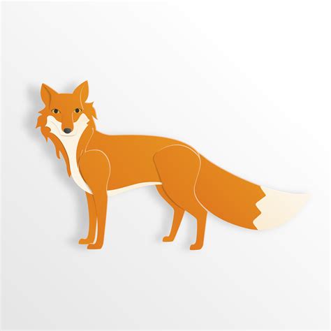 Fox Character In Paper Cut Style On White Background 662417 Vector Art