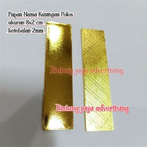 Jual Plat Papan Nama Name Tag Kuningan X Cm Ketebalan Mm Polosan