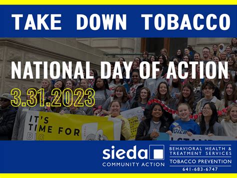 March 31 Take Down Tobacco Sieda Community Action