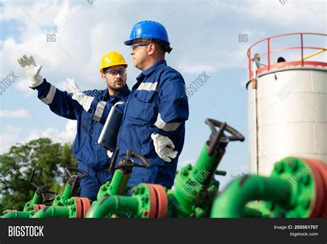 Two Workers Oilfield Image And Photo Free Trial Bigstock