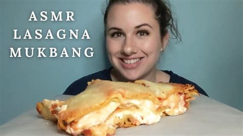 ASMR CHEESY LASAGNA MUKBANG Eating Show No Talking Eating Sounds