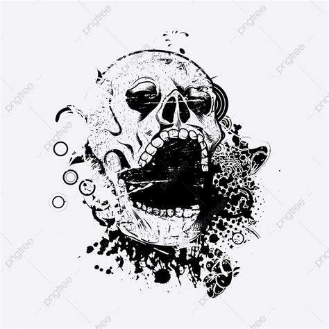 Grunge Skull Vector Hd Png Images Skull With Floral And Grunge