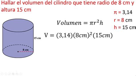 VOLUMEN DE UN CILINDRO YouTube