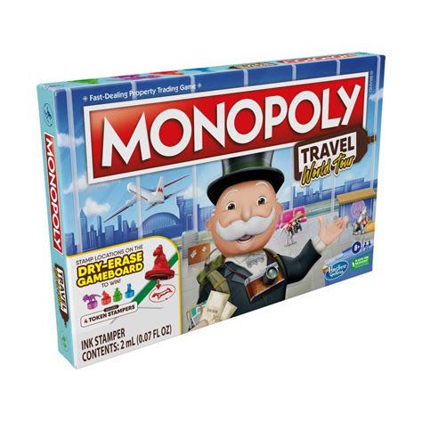 Monopoly Travel World Tour Board Game for Families and Kids Ages 8 ...