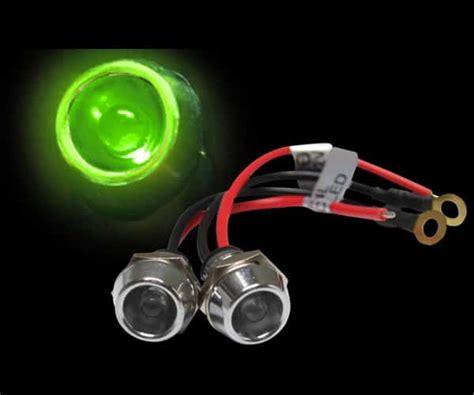 5mm 12V GREEN LED Billet Indicator Light - X2 Industries