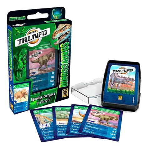 Jogo De Cartas Super Trunfo Grow Dinossauros Kit Original MercadoLivre