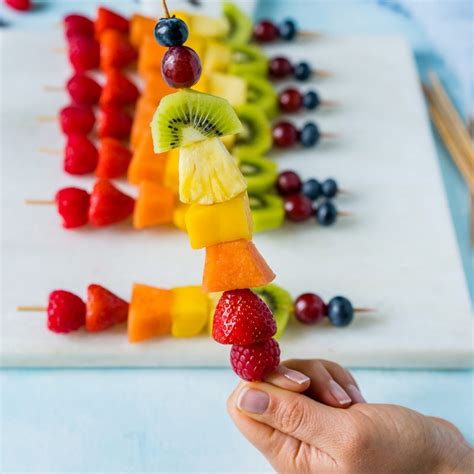 Make these Creative Rainbow Fruit Skewers for Summer Fun! | Clean Food ...