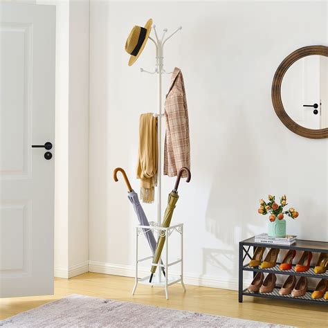 Hoctieon Coat Rack Freestanding Entryway Coat Hanger Stand Umbrella