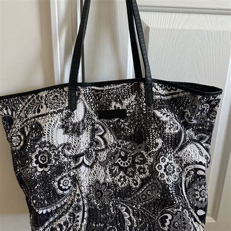 Vera Bradley Bags Vera Bradley Black And White Embellishment Tote Bag Poshmark