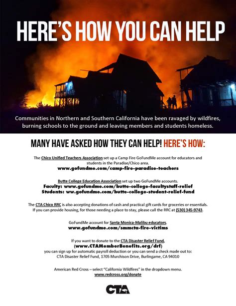 Help victims of the Camp Fire! – Vacaville Teachers Association