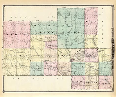 1878 Map of Shawano County Wisconsin - Etsy