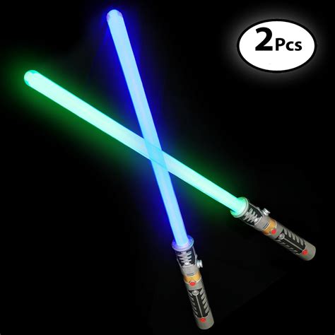 Laser Swords For Kids 2 Pack Double Bladed Light Saber Toy With