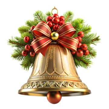 Golden Bell PNG Image Christmas Golden Texture Bells And Ribbon