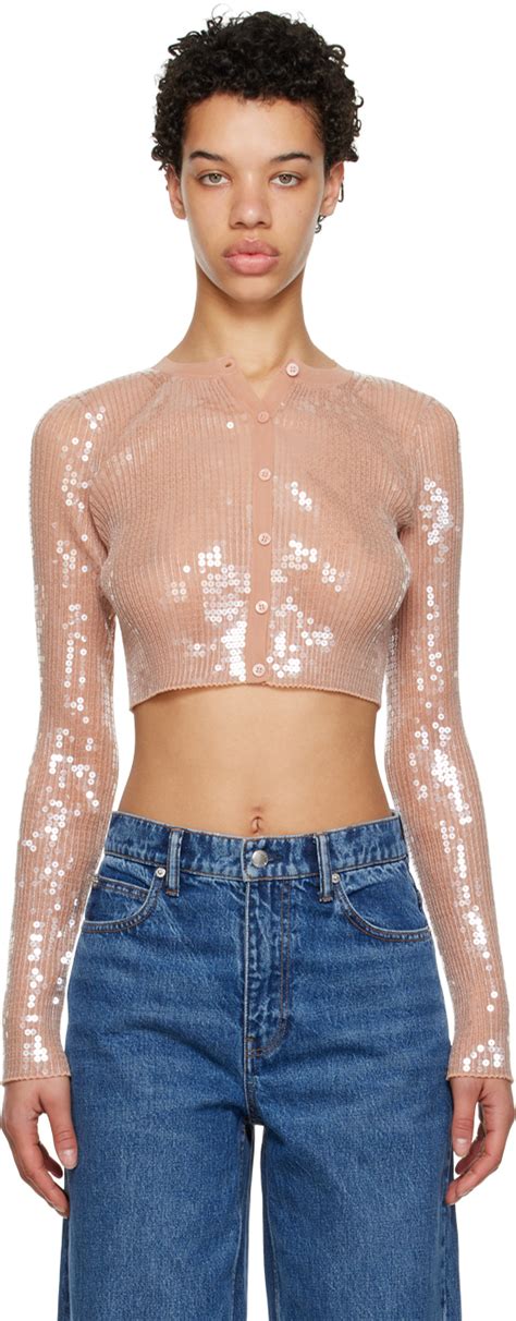 Alexander Wang Pink Sequin Cardigan