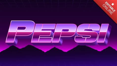 Pepsi Estilo Fonte Retrô Futurista Dos Anos 80 Gerador de efeitos