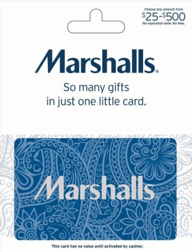 Marshalls Variable Amount Gift Card 1 Ct Kroger