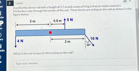 Solved Pointa Uniformly Dense Rod With A Length Of M Chegg