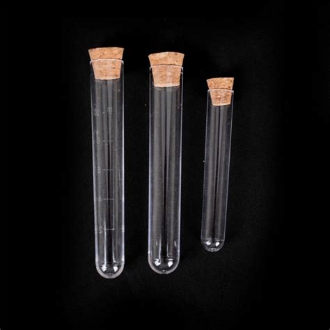 10Pcs Multiple Specifications Transparent Plastic Test Tubes With Caps