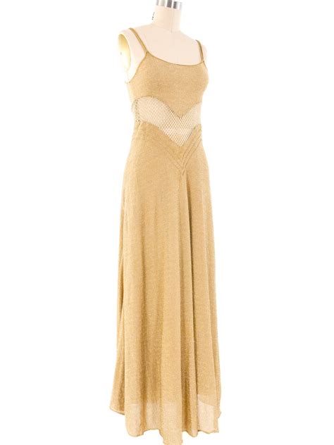 Metallic Gold Knit Tank Dress