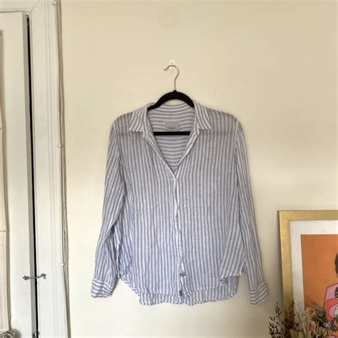 Rails Tops Rails Sydney Stripe Blue White Linen Blend Shirt Poshmark