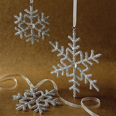 Beaded Snowflake Ornaments Set Of 12 Frontgate