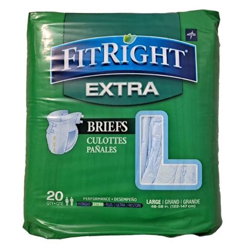 Fitright Plus Briefs With Tabs Adult Heavy Absorbency Rg Md Lg