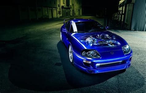 Wallpaper car, engine, blue, toyota supra for mobile and desktop ...