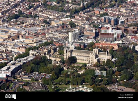 Aerial View of Peterborough Cathedral Stock Photo - Alamy