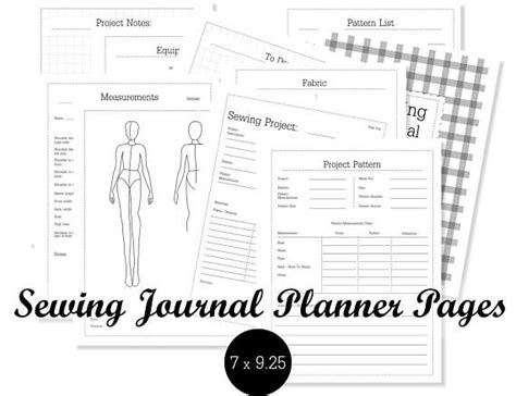 Sewing Journal Planner Pages Sewing Disc Bound Planner Printable Sewing