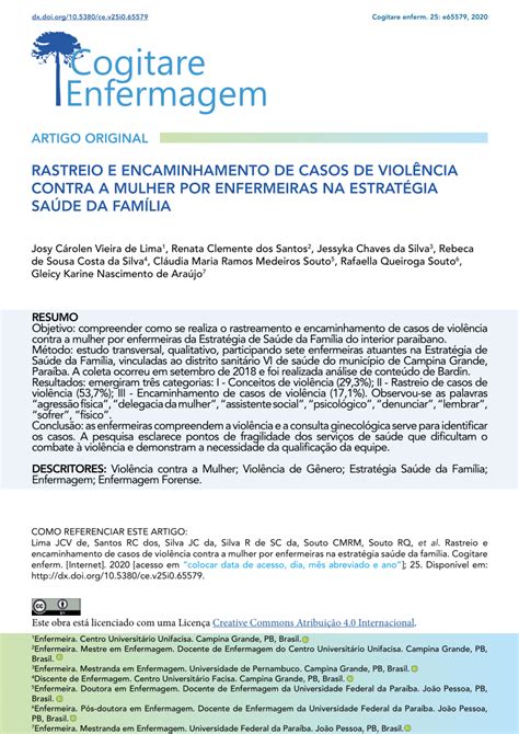 PDF RASTREIO E ENCAMINHAMENTO DE CASOS DE VIOLÊNCIA CONTRA A MULHER