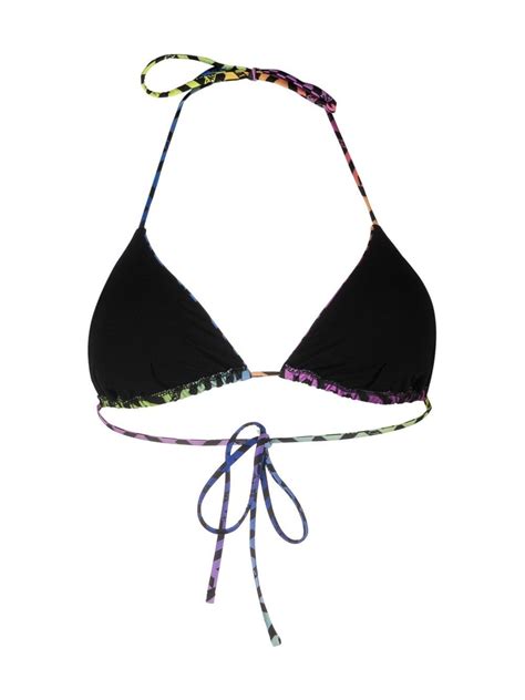 Versace Monogram Triangle Bikini Top Farfetch