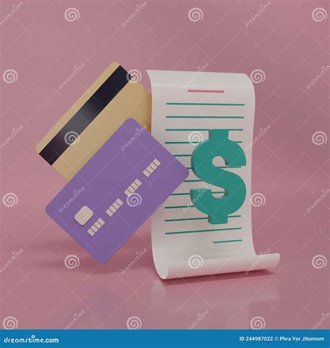 3d Render Bill Payment With Credit Cards Icon Isolate On Blue