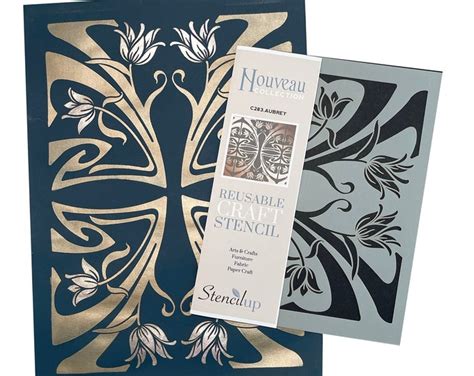 Aubrey Art Nouveau Border Stencil Repeating Design Craft Stencil Peel