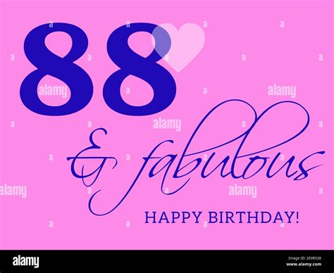 88th happy birthday card illustration in retro style Stock Photo - Alamy