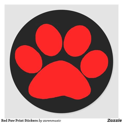 Red Paw Print Stickers | Zazzle | Paw print, Paw print stickers, Print ...