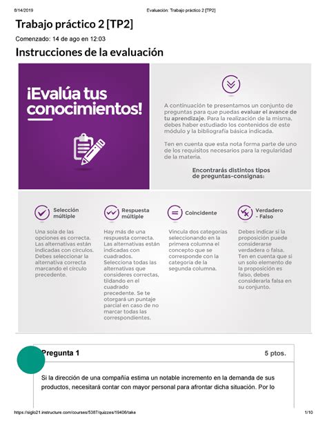 Evaluaci N Trabajo Pr Ctico Tp A O Trabajo Pr Ctico