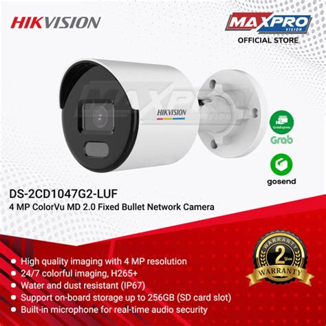 Jual Ds Cd G Luf Hikvision Ip Camera Mp Colorvu Bullet Audio