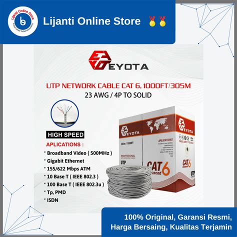 Jual Eyota Kabel Lan UTP Cat 6 305 METER ORIGINAL HIGH SPEED Shopee