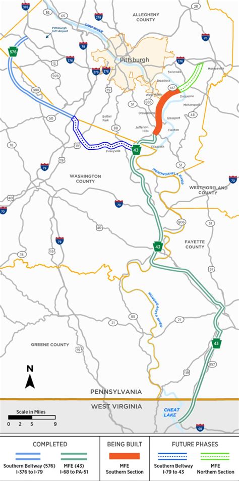 Map Of Southern Beltway Pittsburgh Carlen Wilmette