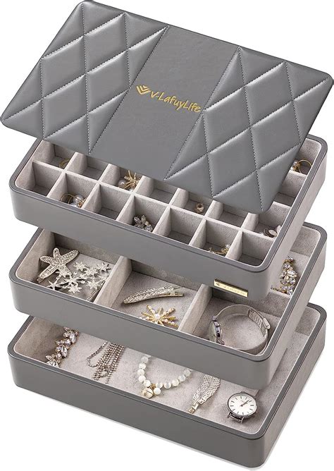 Amazon V LAFUYLIFE Jewelry Trays Stackable Organizer Jewelry