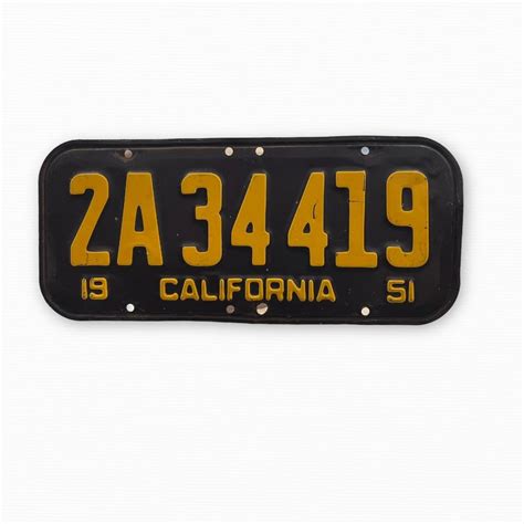 Authentic 1951 California License Plate Antique Old Number - Etsy