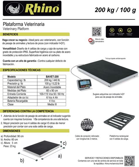 Infraestructura Inteligente Rhino báscula BAVET 200 8 666 00